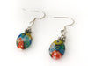 Handmade - Earring Millefiori Oval Glass Silver - Accessories Boutique 