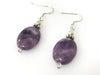 Handmade - Earring Amethyst Gemstone Oval Silver - Accessories Boutique 